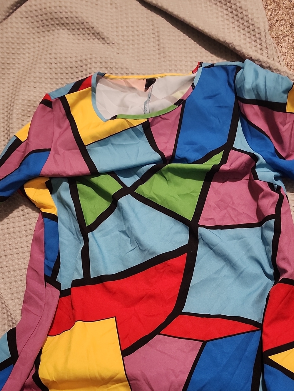 Women’s Colorblock Geometric Dress Multicolor Window Pane.